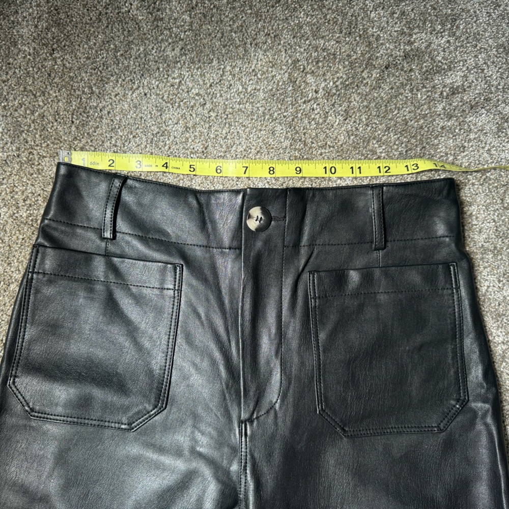 Anthro Maeve Colette Wide Leg Vegan Leather Pants - Picture 13 of 16